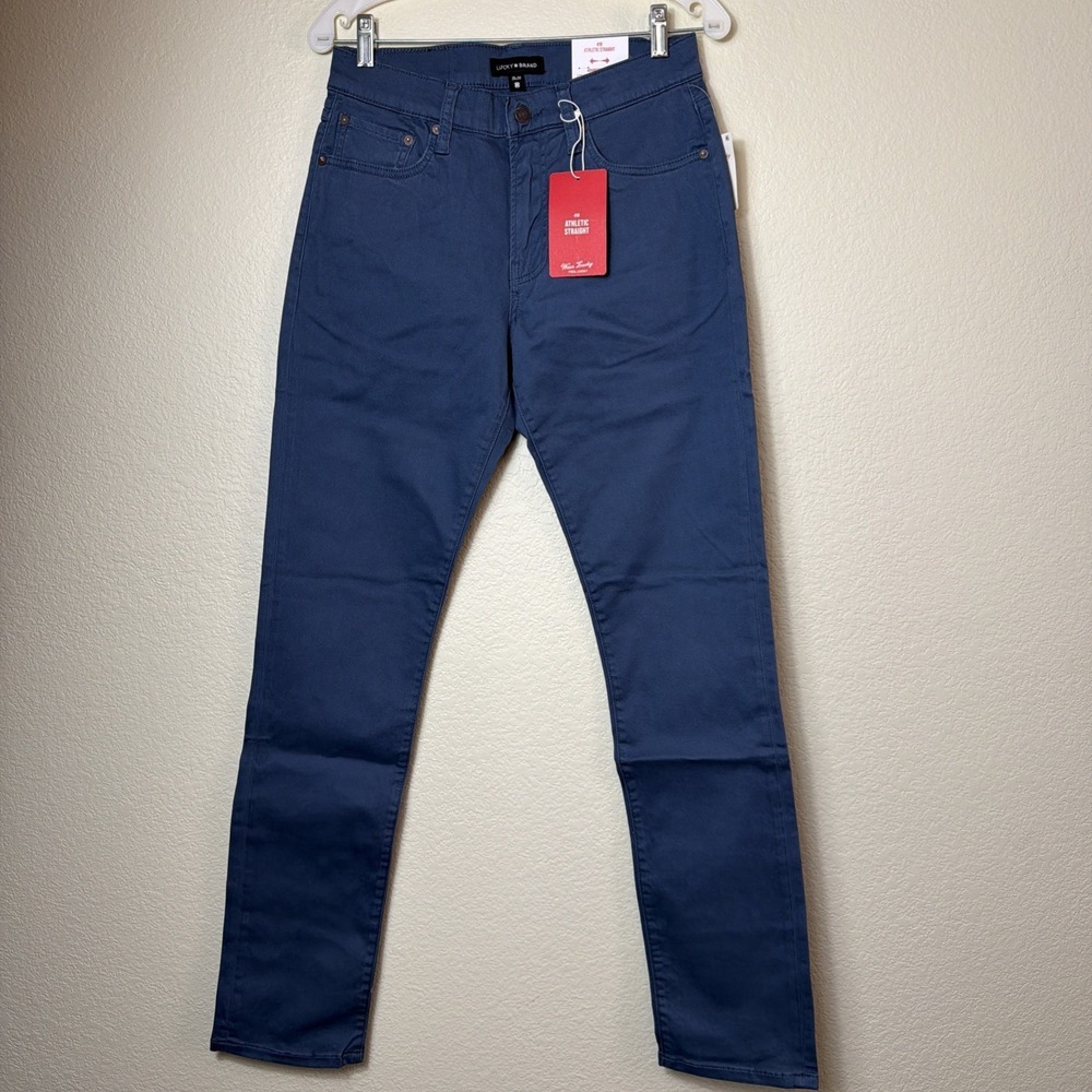 Lucky Brand 410 Athletic Straight Pants Mens 29x34 Blue Advanced Stretch Chino